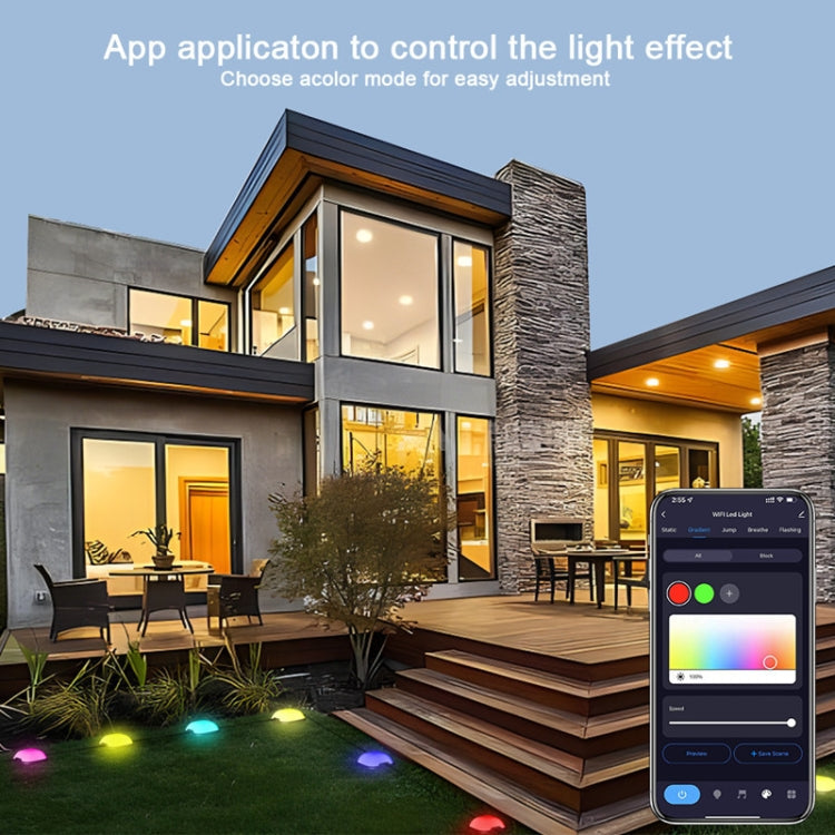 CP01 Zewnętrzna WIFI Inteligentna Lampa Ogrodowa z Kontrolą APP Synchronizacja Muzyki Zewnętrzne Lampy Gruntowe (Wtyczka US)