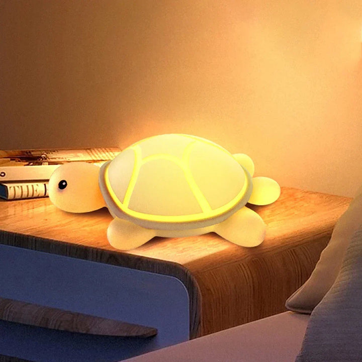 ShellGlow LED Nocna Lampa | Urocza Żółwica | Miękki Silikon | Zmiana Koloru i Ciepłe Światło | Ładowanie USB-C | 10.2 × 15.8 × 6.1 cm