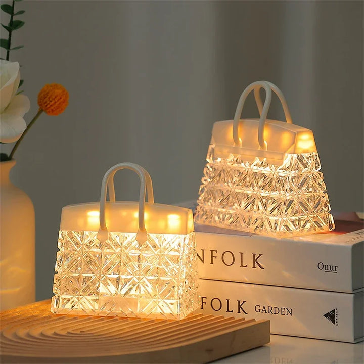 CrystalBag | Kreatywna Akrylowa Lampa Nocna w Kształcie Torebki