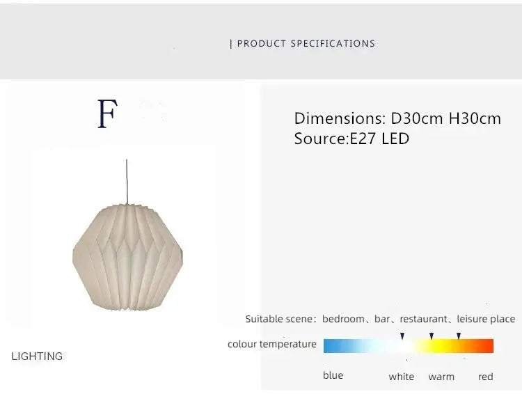 Elegancka lampa papierowa inspirowana origami