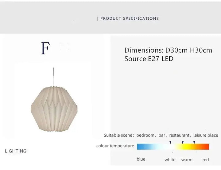 Elegancka lampa papierowa inspirowana origami