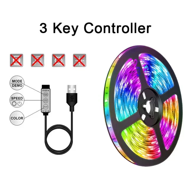 USB RGB Taśmy LED z kontrolą aplikacji do dekoracji oświetlenia w pokoju i telewizorze