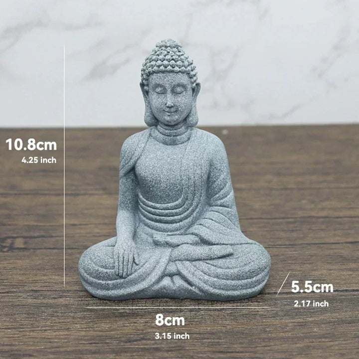 Mała figura Buddy z kamienia - buddyjscy mnisi, figury buddyzmu tybetańskiego, ornament do ogrodu zen, dekoracja do akwariów, medytacja w domu