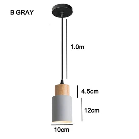 Nowoczesne Wiszące Lampy LED Nordic z Metalu i Drewna - Lampy do Jadalni i Kuchni