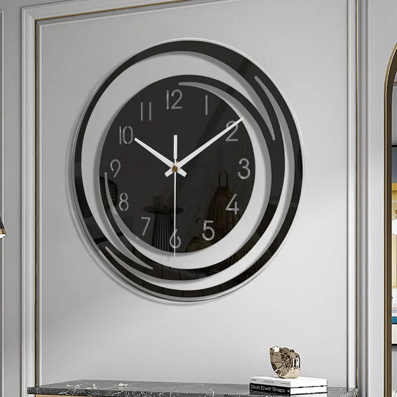 Zegar Ścienny Akrylowy - Design Skandynawski - Czarny - Zegar