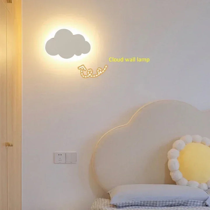 Lampa Ścienna LED w Kształcie Chmury | 3-kolorowa Przyciemniająca jako Lampa Nocna | Biała