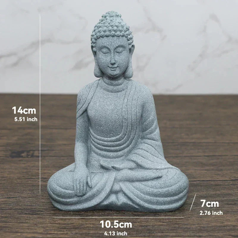Mała figura Buddy z kamienia - buddyjscy mnisi, figury buddyzmu tybetańskiego, ornament do ogrodu zen, dekoracja do akwariów, medytacja w domu