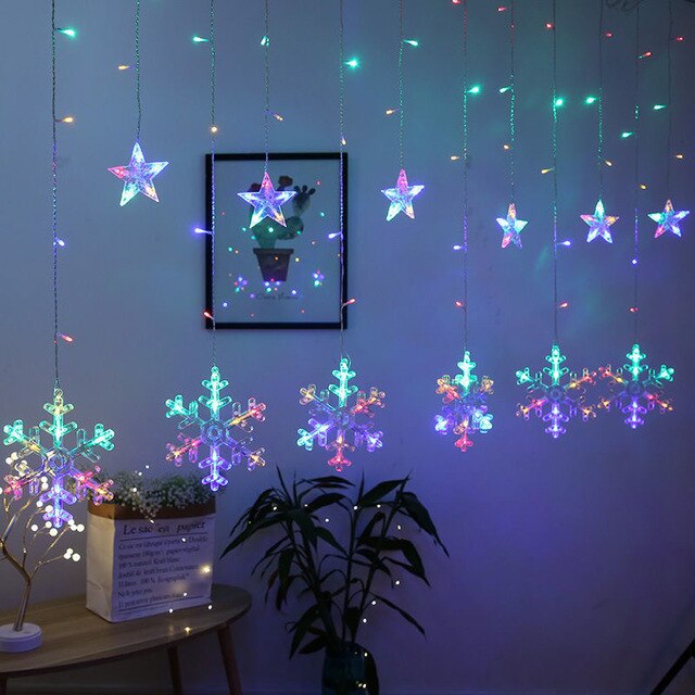 Lampka LED w kształcie Księżyca i Gwiazd z Oświetleniem Szeregowym
