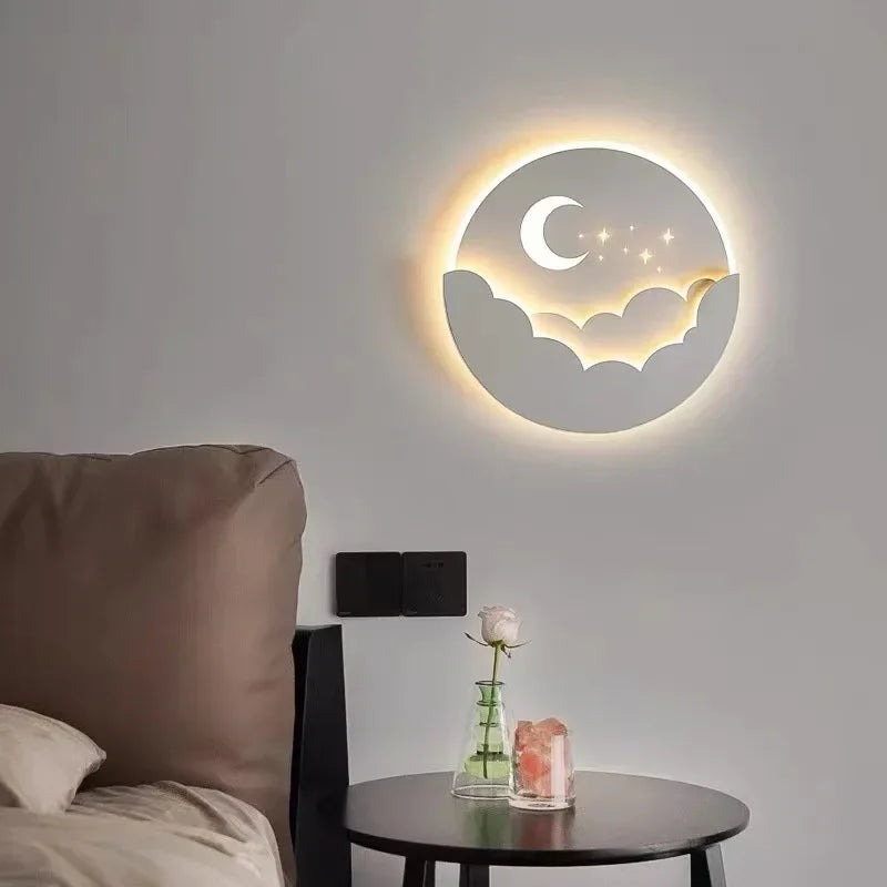 Lampa ścienna LED z księżycem i gwiazdami