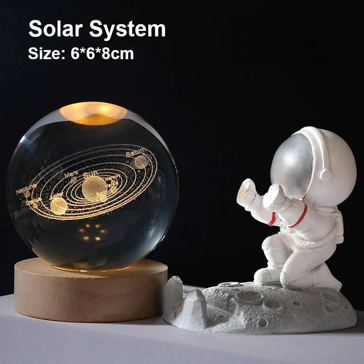 Astranova Galaxy Night Light | LED Kryształowa Kula z Wzorem Drogi Mlecznej | Ciepłe Białe Światło | Kreatywny Prezent dla Dzieci i Dorosłych