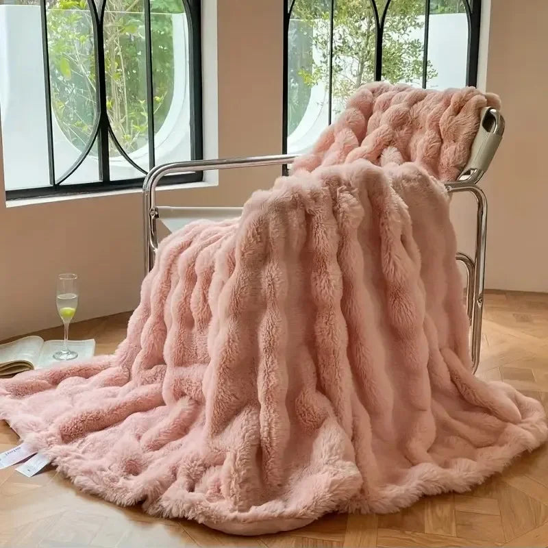 PlushCozy | Sztuczny futerko zimowy koc