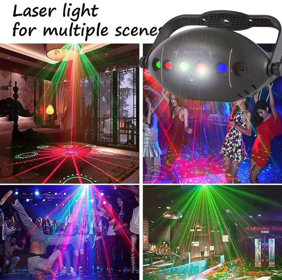 RGB Disco Lights Stage DJ Party Laser Projector - Lampa Stroboskopowa do Dekoracji Domu na Imprezy i Święta