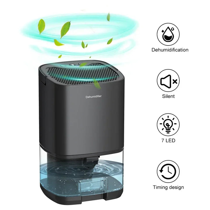 1000ml Przenośny Osuszacz Powietrza 2-w-1 z Filtrami i Nocną Lampką – Aveline