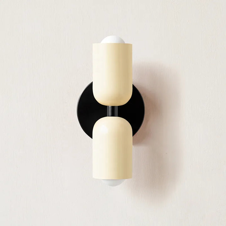 Lampa Ścienna Podwójna z Czarną Bazą