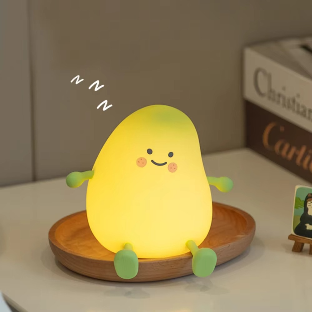 Super Miękka Lampa Nocna w Kształcie Gruszki z Dotykowym Sterowaniem w Wielu Kolorach
