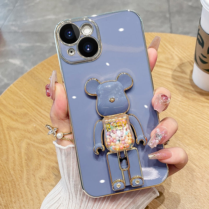 Etui na telefon 3D z lalką dla miłośników niedźwiedzi w kolorach