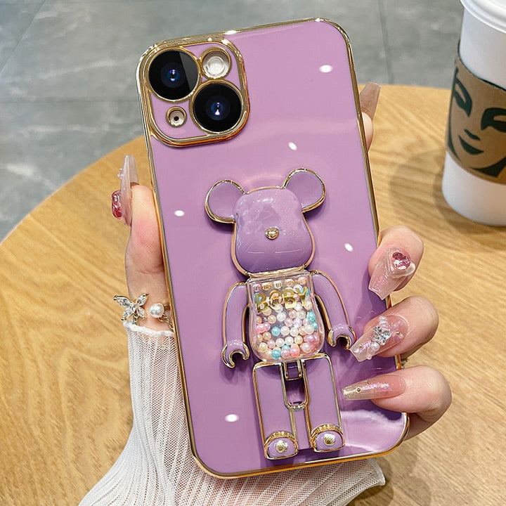 Etui na telefon 3D z lalką dla miłośników niedźwiedzi w kolorach