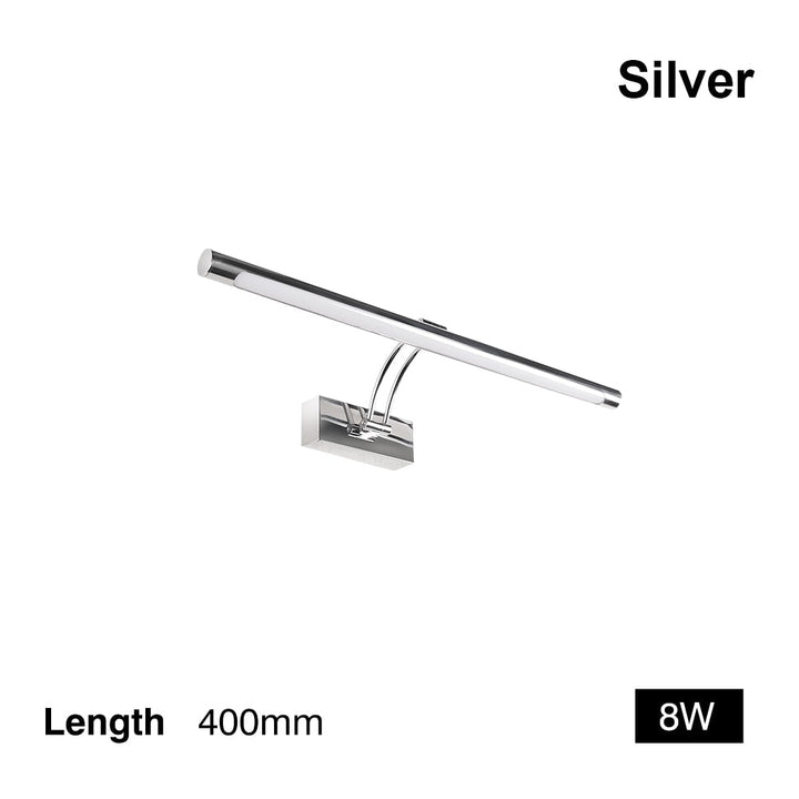 Lampa ścienna LED 80-100 cm - Nowoczesne czarno-srebrne oświetlenie ścienne do łazienki, wewnętrznie montowane światło do obrazów