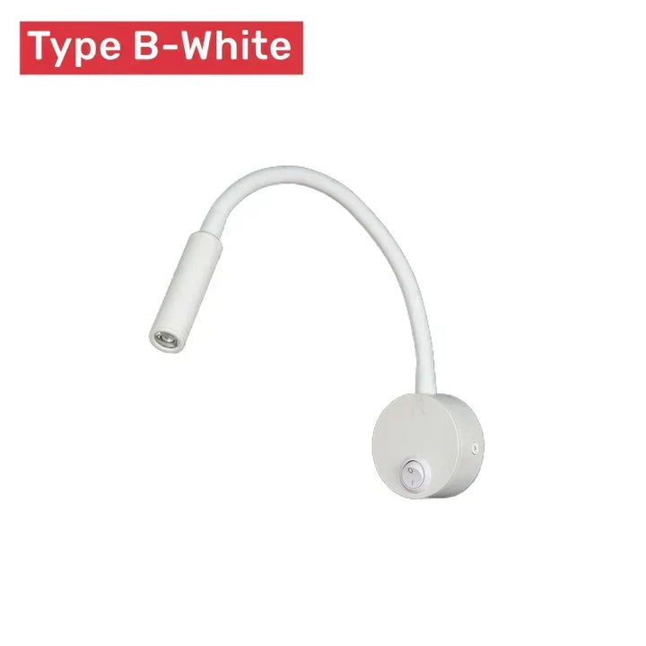 Nowoczesna elastyczna lampa ścienna LED do czytania z włącznikiem do sypialni i biura - 1W/3W