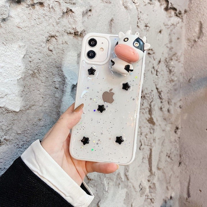 Świecąca Krowa 3D Przezroczysta Etui na iPhone