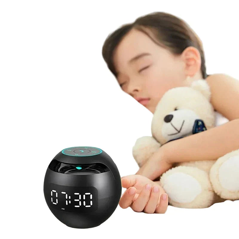Cyfrowy zegar alarmowy LED z głośnikiem Bluetooth i kolorową lampką nocną – czujnik ruchu, ładowalny, dźwięk 5W