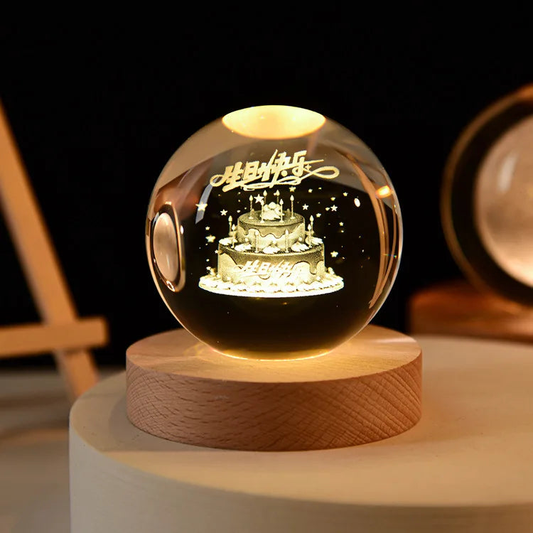Świecące 3D Kryształowe Lampy Nocne – Unikalne Prezenty na Każdą Okazję