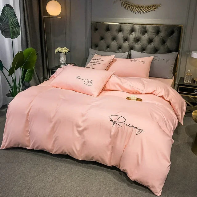 EmbroiLux Pościel - Elegancka luksusowa poszwa na kołdrę z haftem