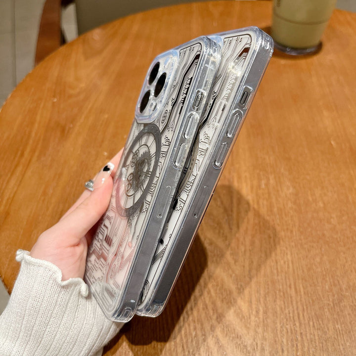 Przezroczysta Obudowa Mechanicznego Zegara Magsafe do iPhone&