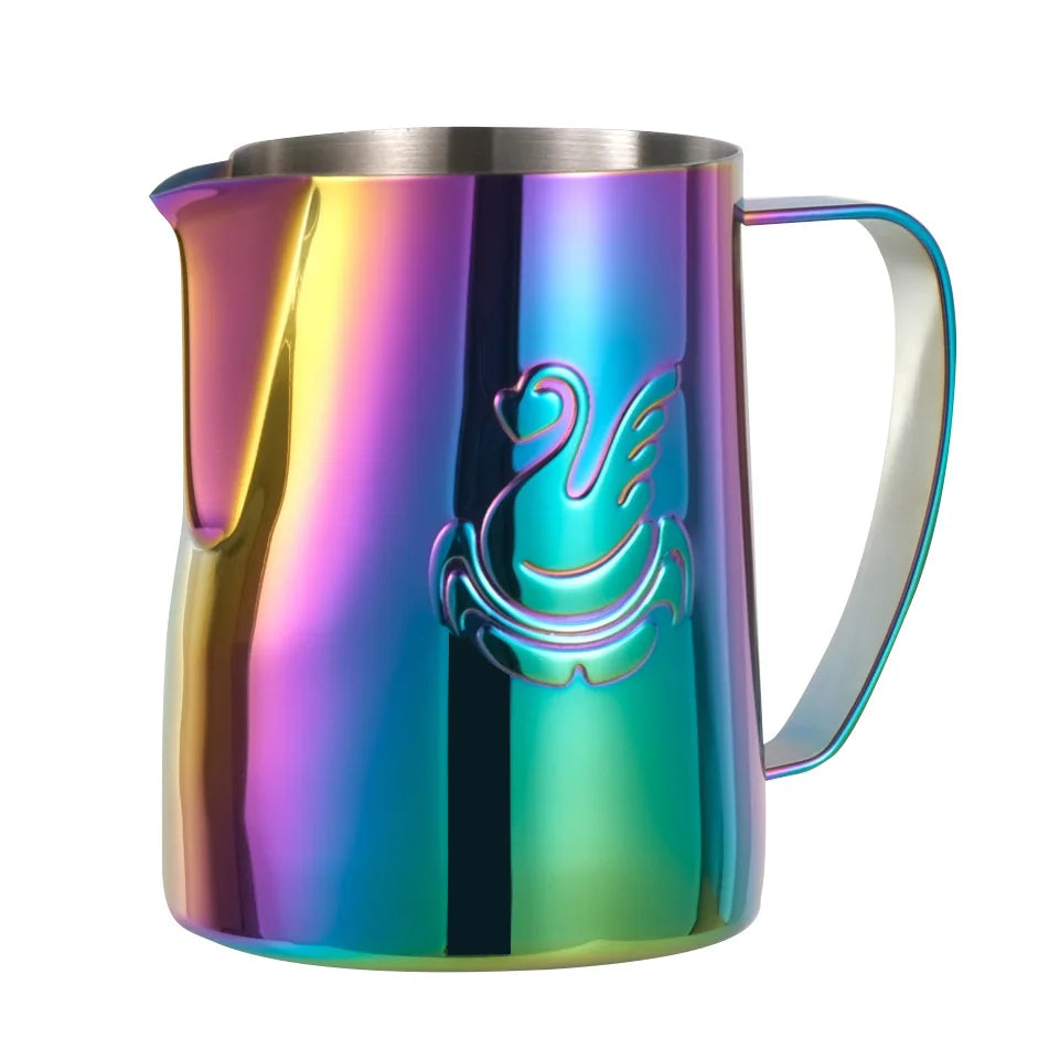 600ml stalowy dzbanek do kawy, spieniacz do mleka, kubek, urządzenie do robienia śmietany, narzędzie do latte art, elegancka łabędź