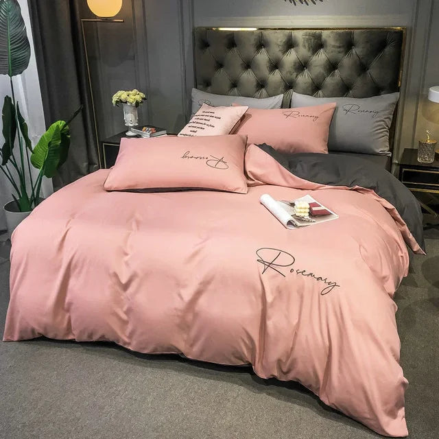 EmbroiLux Pościel - Elegancka luksusowa poszwa na kołdrę z haftem