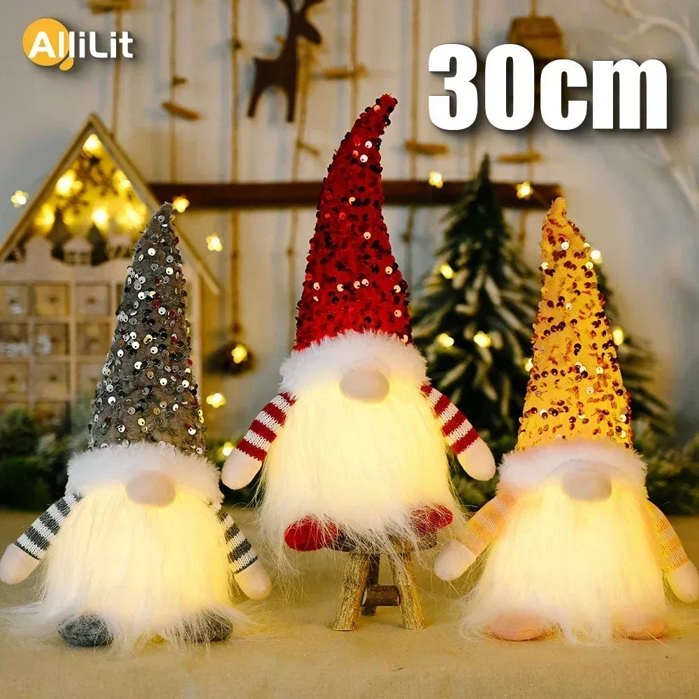 Dekoracja Świątecznego Gnomka | LED Nocna Lampa | Ciepłe Świecące Ozdoby Świąteczne