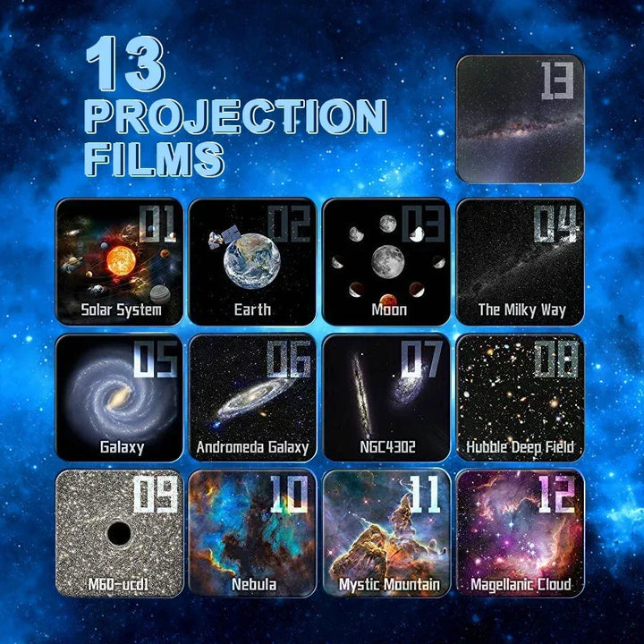 NOWY Projektor Planetarium Galaktyka 13 w 1, Lampka Nocna HD z Projekcją Gwiazd Aurora do Pokoju Dziecięcego, Dekoracja na Domowe Przyjęcia