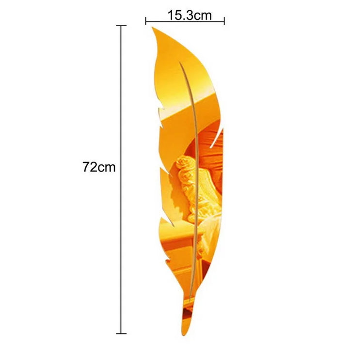 3D Lusterko Ścienne z Piórami