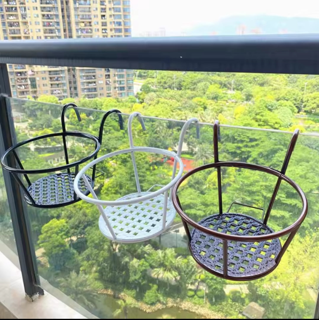 3-częściowy stojak na doniczki na balkon czarny listopad