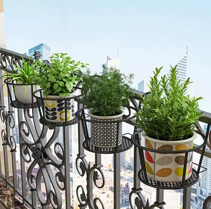 3-częściowy stojak na doniczki na balkon czarny listopad