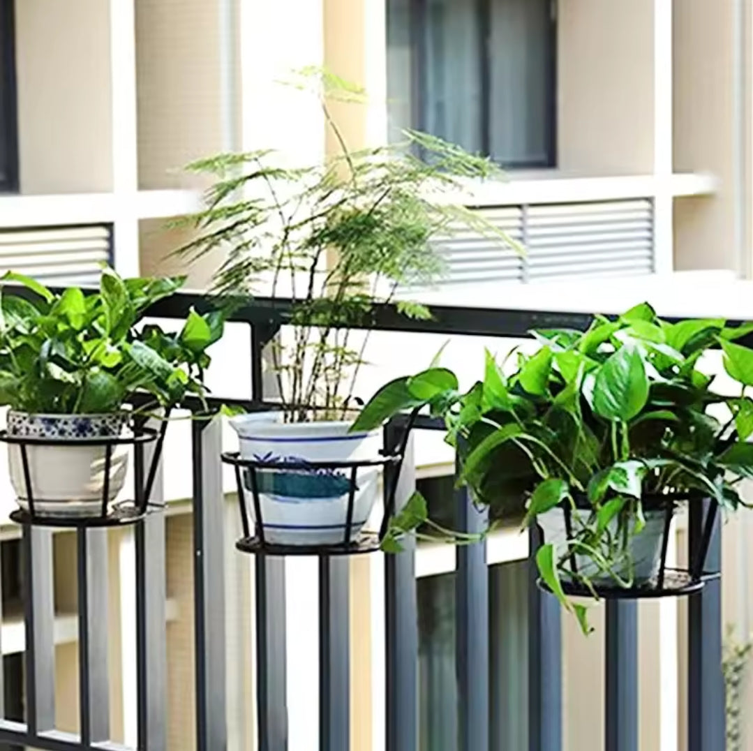 3-częściowy stojak na doniczki na balkon czarny listopad