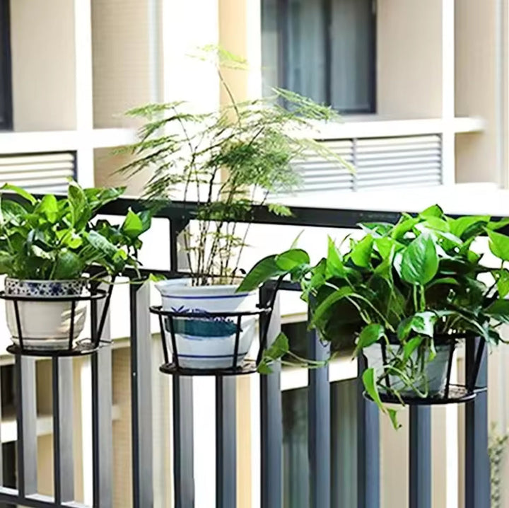 3-częściowy stojak na doniczki na balkon czarny listopad