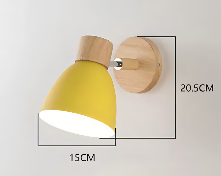 Nordycka nowoczesna wisząca lampa ścienna z włącznikiem wykonana z drewna