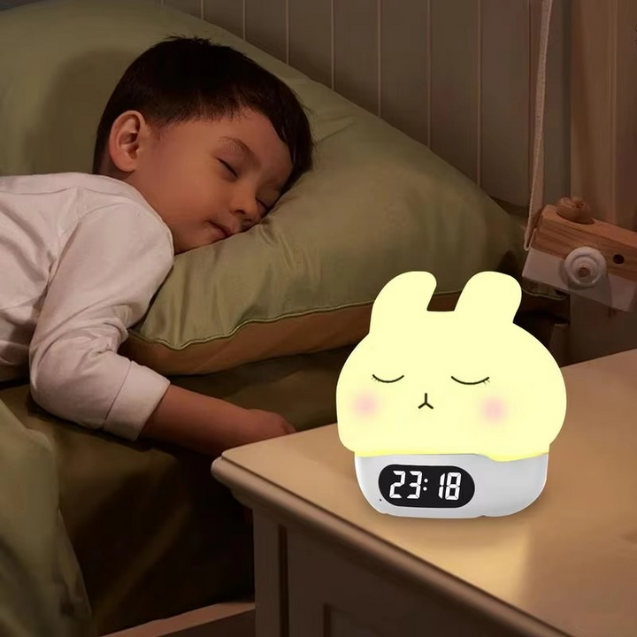 Bunny Cyfrowy Zegar Alarmowy z Trenerem Snu i Nocną Lampką