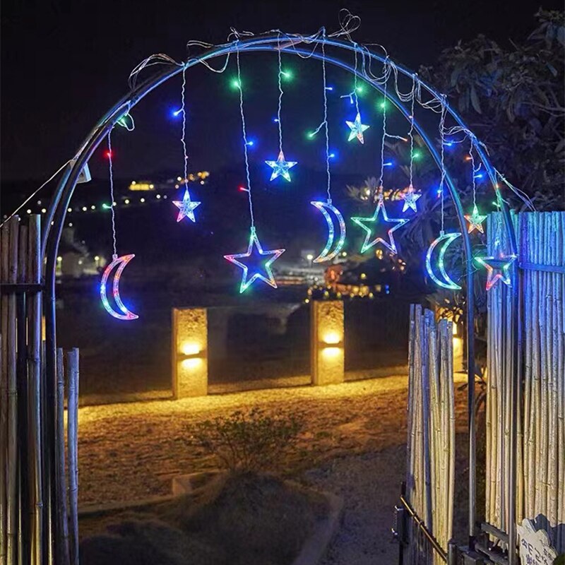 Lampka LED w kształcie Księżyca i Gwiazd z Oświetleniem Szeregowym
