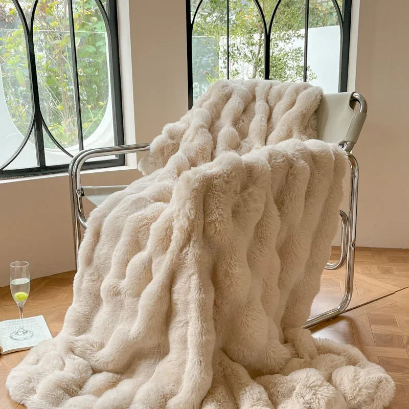 PlushCozy | Sztuczny futerko zimowy koc