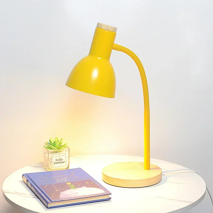 Oświetlenie Jesienne i Zimowe | Nordic Creative Wood Art Żelazna Lampa Biurkowa LED - Moxie