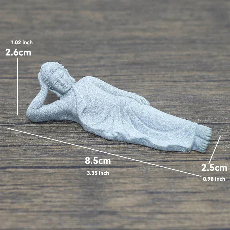 Mała figura Buddy z kamienia - buddyjscy mnisi, figury buddyzmu tybetańskiego, ornament do ogrodu zen, dekoracja do akwariów, medytacja w domu