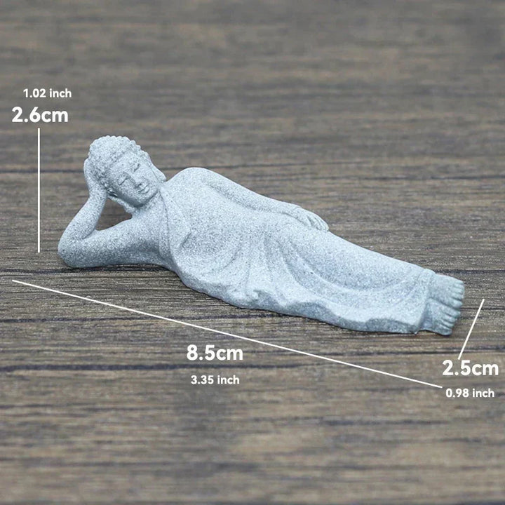 Mała figura Buddy z kamienia - buddyjscy mnisi, figury buddyzmu tybetańskiego, ornament do ogrodu zen, dekoracja do akwariów, medytacja w domu