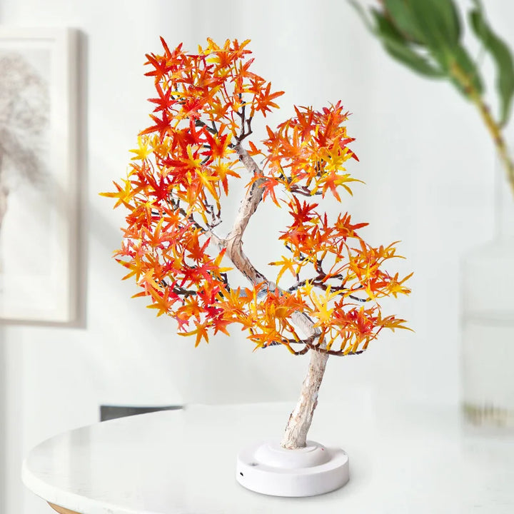 LED Klonowy Liść Bonsai Drzewo Nocna Lampa – Dekoracyjna Lampa Stołowa do Salonu i Sypialni |