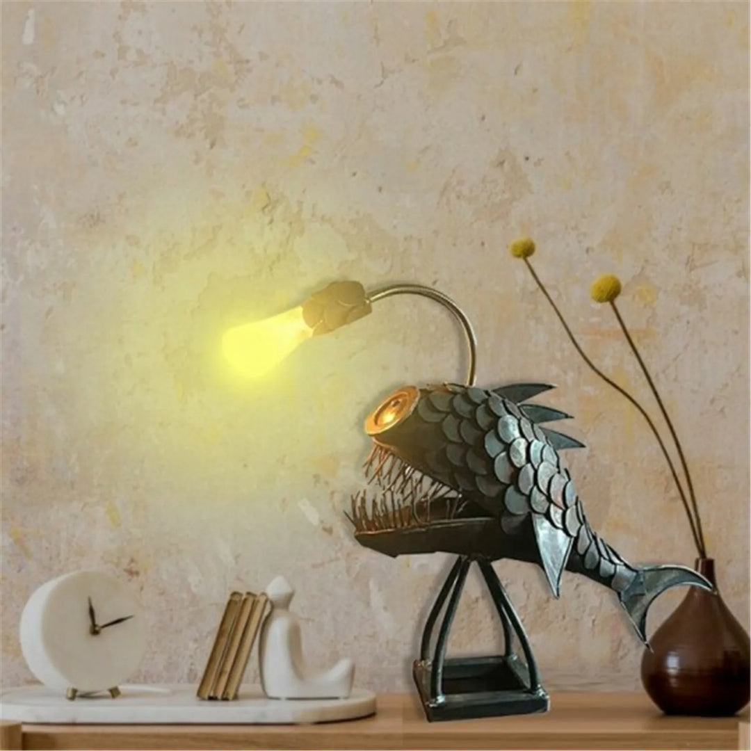 Lampa stołowa - RusticFish - Regulowane oświetlenie - Ręcznie wykonany artystyczny urok