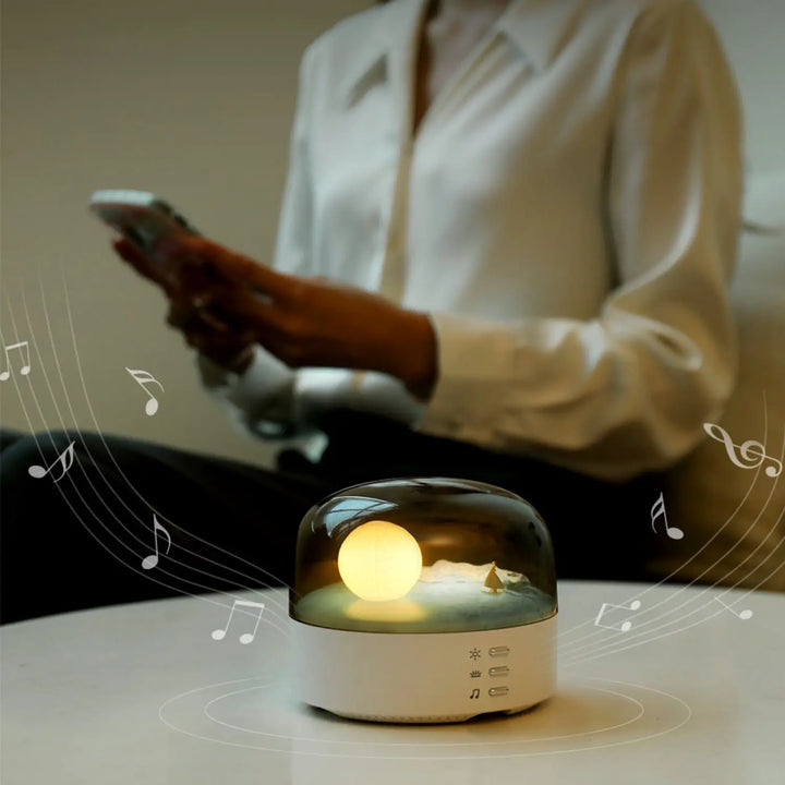 3D Tajemnicza Księżycowa Lampa LED Głośnik Nocny
