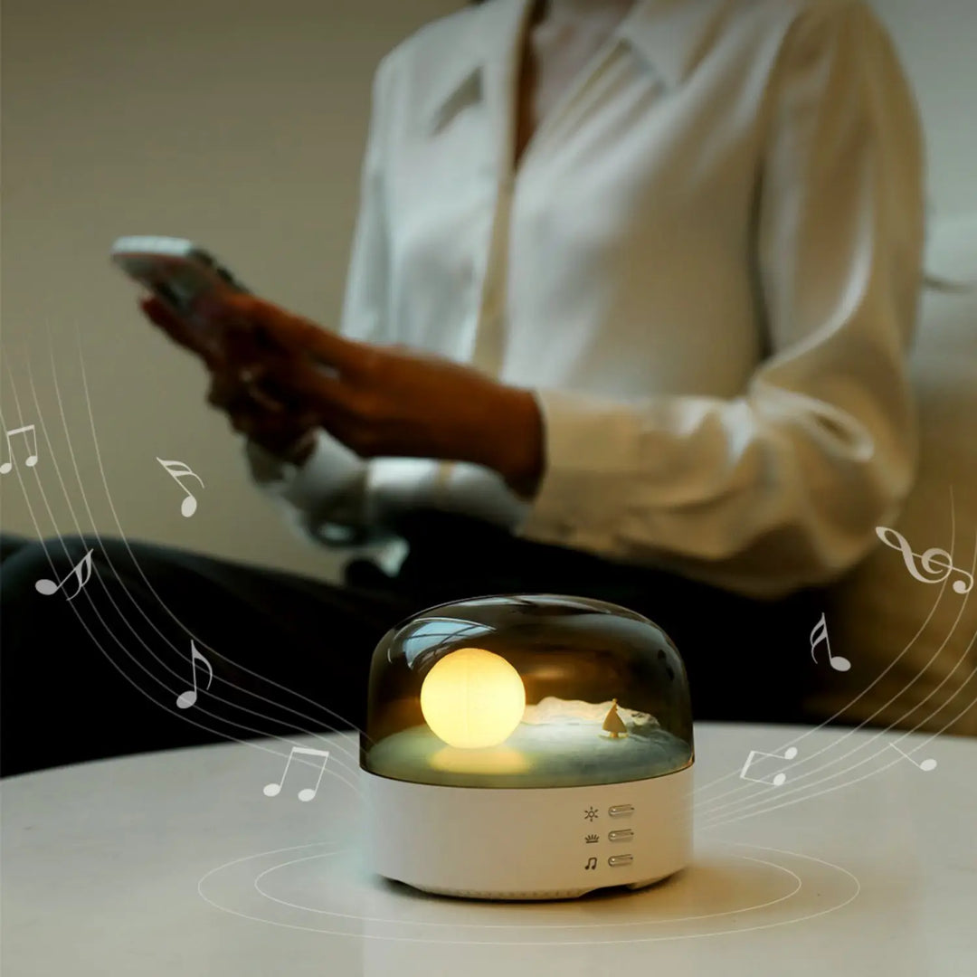 3D Tajemnicza Księżycowa Lampa LED Głośnik na Noc |