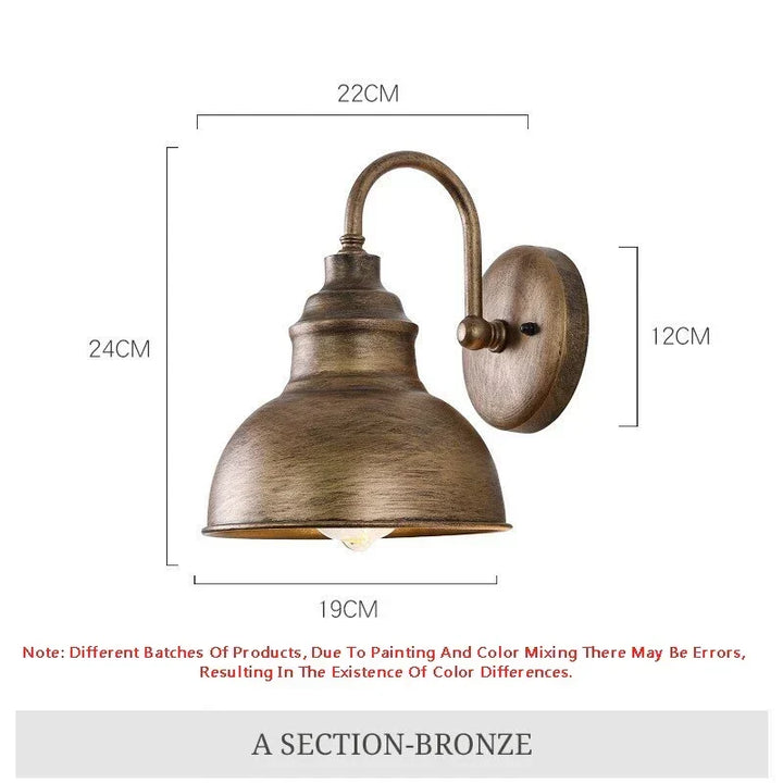Wodoodporna Retro Zewnętrzna Lampa Ścienna do Ogrodu: Lampka Ścienna z Żelaza w Stylu Vintage do Korytarza, Schodów, Dziedzińca, Balkonu, Wilii