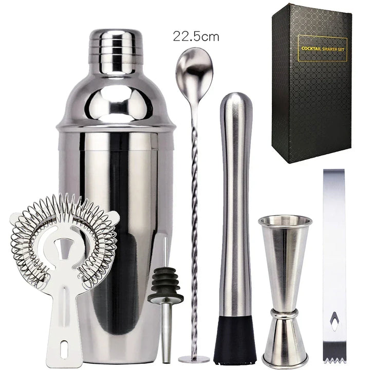 550 ml/750 ml Stal nierdzewna Shaker do koktajli Zestaw narzędzi barmana Zestaw barowy z wieszakiem na wino Narzędzie na prezent urodzinowy